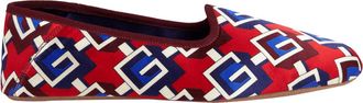 Gucci Geometrische G-print satijnen Voyage slippers