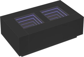 vidaXL Coffee Table with Infinity LED Black 116x69x40 cm vidaXL