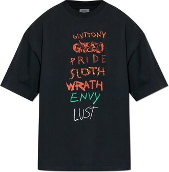 VETEMENTS T-shirt met print - Heren - T-shirts - Zwart - S - Katoen - Tops