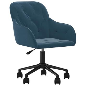 vidaXL Silla De Oficina Giratoria Terciopelo Azul Vidaxl