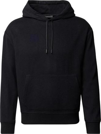 Emporio Armani Hooded Wool-Cashmere Sweater - Heren - Hoodies - Blauw - XL - Wol - Hoodies & sweatvesten