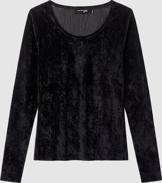 Jeanne Vouland Top Ronan Resille Effet Velours Noir