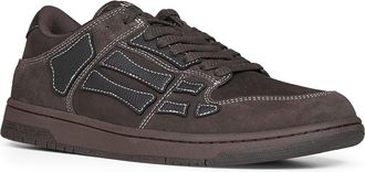 Amiri Mens Sneakers Skel Top Low Brown Suede Leather Trainers