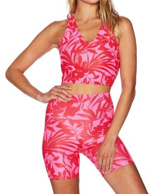 Beach Riot Ruby Top In Neon Hibiscus