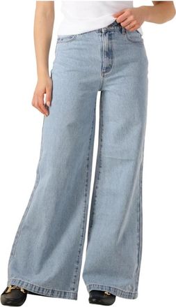 Abrand Jeans, Dames, Blauw, W29, Super Wide Loretta Straight Leg Jeans