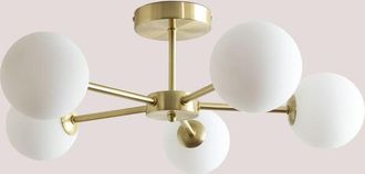 Sklum Sklum - Plafoniera in ferro Castefi con 5 sfere di vetro