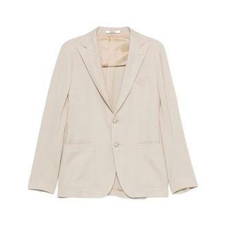 Tagliatore Blazers, male, Beige, Size: M Notched-lapel Two-button Blazer