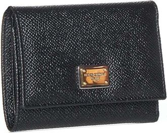Dolce & Gabbana Womens Leather Wallet Dauphine Black Calf & Purses