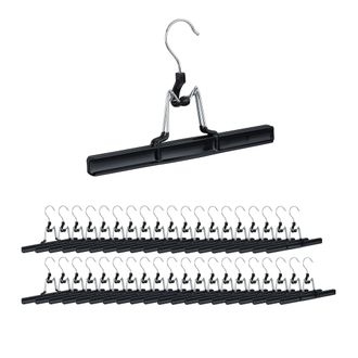 Relaxdays Pack De 40 Perchas Pantalones Y Faldas, Metal Y Pvc, 15.8 X 26 X 3 Cm, Negro