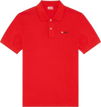 Diesel Unisex Adult T Smith Div New D Logo Polo Shirt (Red) Cotton - Size X-Large