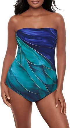 Miraclesuit Maldiva Strapless Tankini Top in Blue Multi at Nordstrom, Size 10
