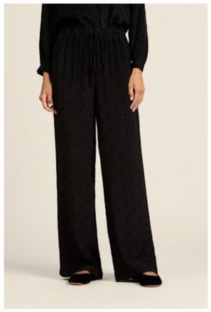 Trovata Vera Polka Dot Straight Leg Pants In Black