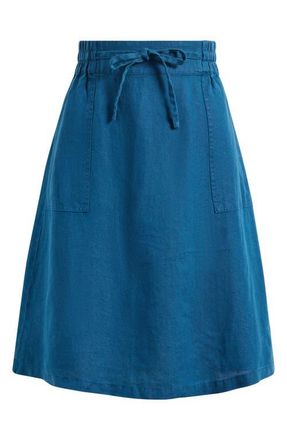 Seasalt Cornwall Pepper Moth Linen Skirt in Ocean Drift at Nordstrom, Size 14 Us