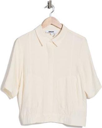 DKNY Short Sleeve Roll Tab Jacket in Coconut at Nordstrom Rack, Size X-Small
