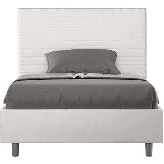 Itamoby Itamoby - Letto una piazza e mezza contenitore imbottito 120x200 similpelle bianco Focus