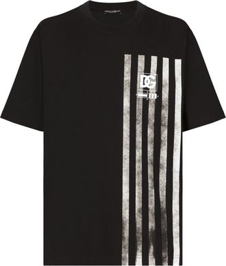 Dolce & Gabbana stripe-print cotton T-shirt - men - Cotton - 58 - Blue