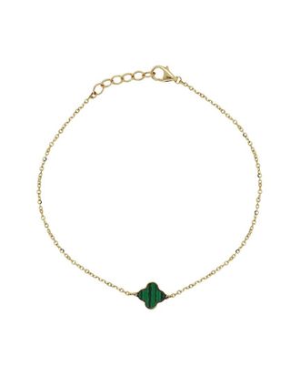 Italian Gold, Inc 14K Italian Gold Malachite Clover Bracelet