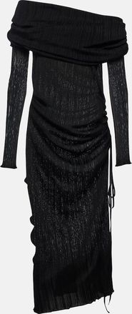 Alaia Draped off-shoulder maxi dress