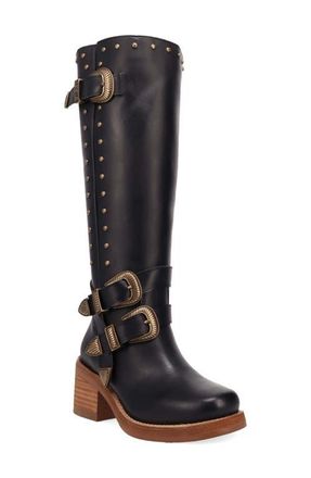 Dingo Fillmore Studded Knee High Boot in Black at Nordstrom, Size 9.5