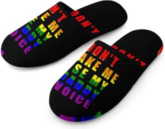 Generic Daddy Voice Gay Proud LGBT Mens House Slippers Slip Indoor Slipper On Shoes Warm Outdoor