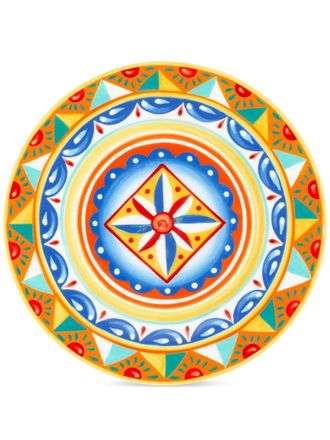 Dolce & Gabbana 2 piece fine porcelain dinner plate set - unisex - Porcelain - One Size - Orange