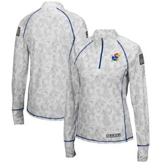 Colosseum Womens Colosseum Camo Kansas Jayhawks OHT Military Appreciation Officer Arctic Lightweight Quarter-Zip Top at Nordstrom, Size Xx-Large