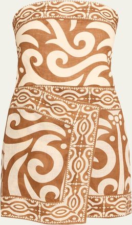 Johanna Ortiz Raiz Ritual Strapless Wrap Mini Dress