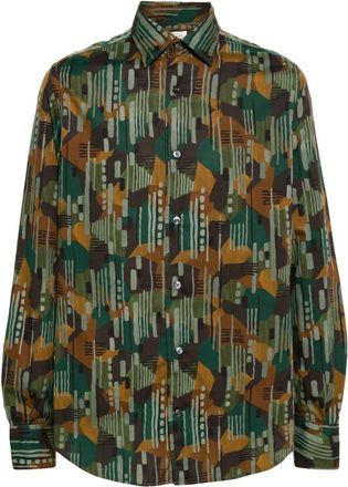 Glanshirt graphic-print shirt - men - Cotton - 38 - Green
