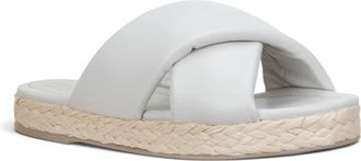 Offline Shoes Womens Janelle Espadrille Flatform Sandals In Off White