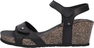 Panama Jack Zwarte Sleehak Sandaal Julia Basics - Dames - Sleehakken - Zwart - 40 EU - Leer - Schoenen