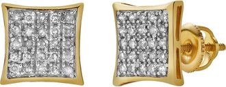 LuvMyJewelry Capricho 10K Yellow Gold Diamond Unisex Earrings - 0.19 Cts at Nordstrom