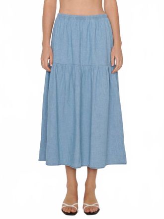 Nation Ltd Liza Midi Skirt In Chambray