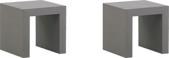 Beliani Beliani - Conjunto De 2 Taburetes De Jard&iacute;n De Cemento Reforzado Gris Estilo Moderno Industrial Taranto