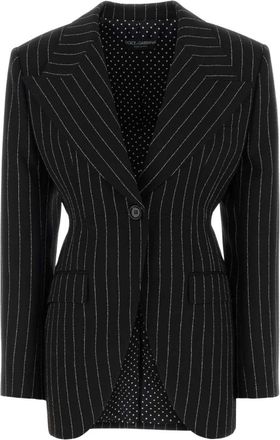 Dolce & Gabbana Blazer in lana ricamata - - Jackets - Donna - Nero - S