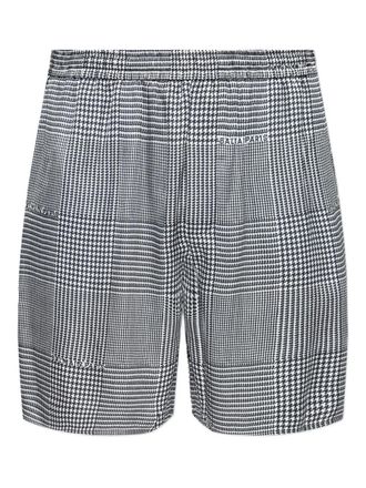 Balmain houndstooth elasticated shorts - Grigio