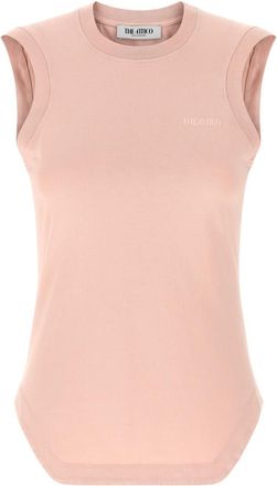 The Attico Pink Crew Neck Logo Top
