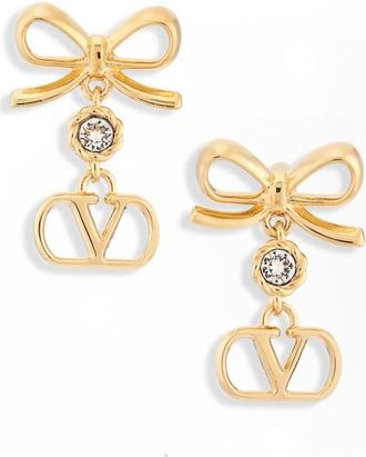Valentino Garavani VLOGO Signature Drop Earrings in Gold at Nordstrom