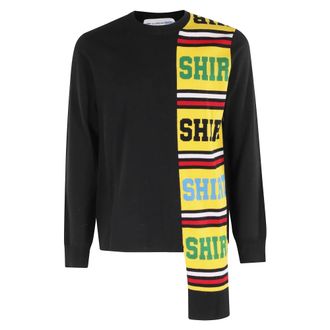 Comme Des Gar&ccedil;ons Camisa Negra de Manga Larga Asim&eacute;trica de Punto - Sweatshirts & Hoodies - Hombre - Negro - M