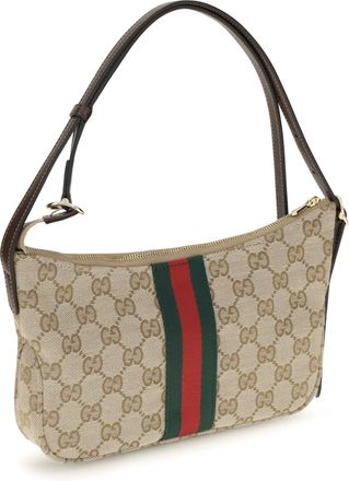 Gucci Mens Small Lunetta Shoulder Bag Vint.sand-Dk.bro-Vrv Polyester; Polyamide; Cotton Vint.sand/dk.bro/vrv