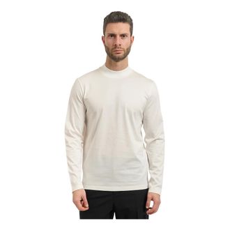 HUGO BOSS Tops, Heren, Wit, S, Katoen, T-shirt met lange mouwen