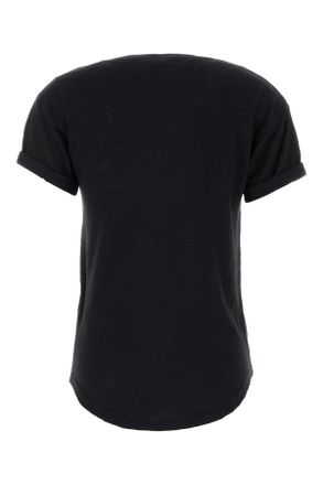 Isabel Marant Womens Black Linen Koldia T-Shirt Exterior Exterior: T-shirts And Polos