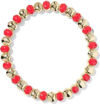 Kendra Scott Daphne Enamel Stretch Womens Bracelet Womens Bracelet Gold Red Enamel, Gold-Plated