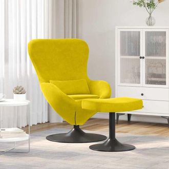 vidaXL Vidaxl - Poltrona uovo 2 pcs Giallo 63 x 73 x 90 cm Velluto