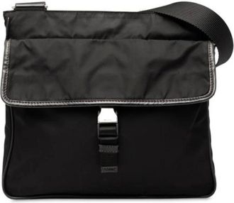 Prada Pre-owned Cross Body Bags, female, Black, Size: ONE SIZE Pre-owned Nylon Crossbody Bag