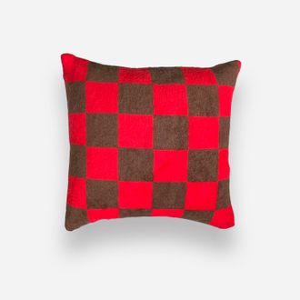 OEM Almohada Roja Y Marr&oacute;n De Ajedrez