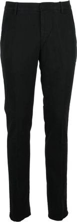 Dondup Black Gaubert Minimalist Modal-Cotton Blend Trousers
