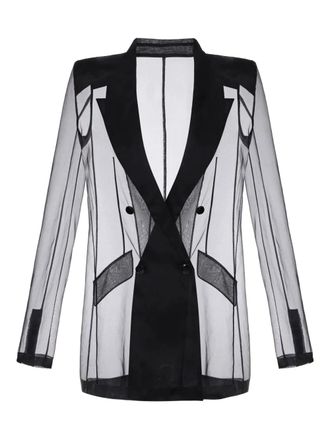 Elisabetta Franchi organza blazer - women - Silk - 46 - Black