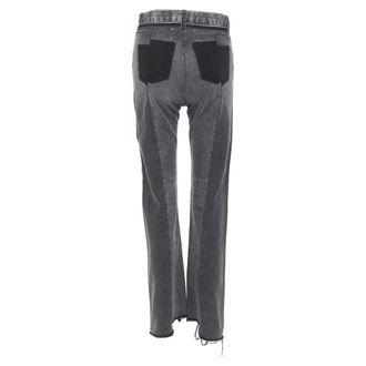 Maison Margiela grey washed denim patchwork jeans