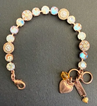 Mariana Womens Butter Pecan Bracelet In Pink A/b/ Pearl, White, Amber