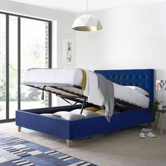 Bedmaster Bedmaster - Kingham Blue Velvet Ottoman Bed King Size